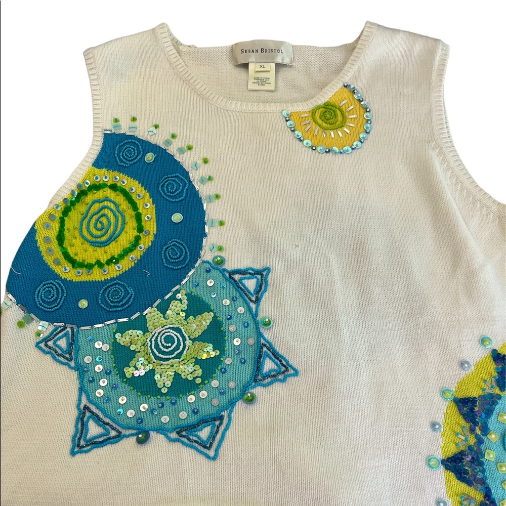 Fancy Susan Bristol vintage tank sweater XL with sequins.